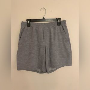 Size medium mens heathered grey Lululemon pace breaker shorts